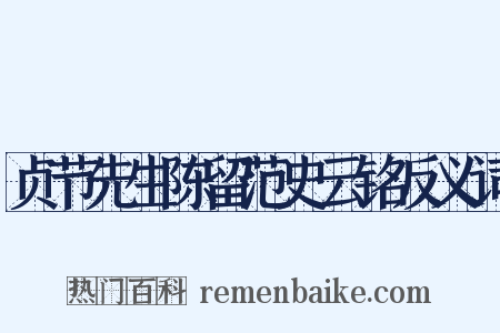 贞节先生陈留范史云铭反义词是什么意思的图片